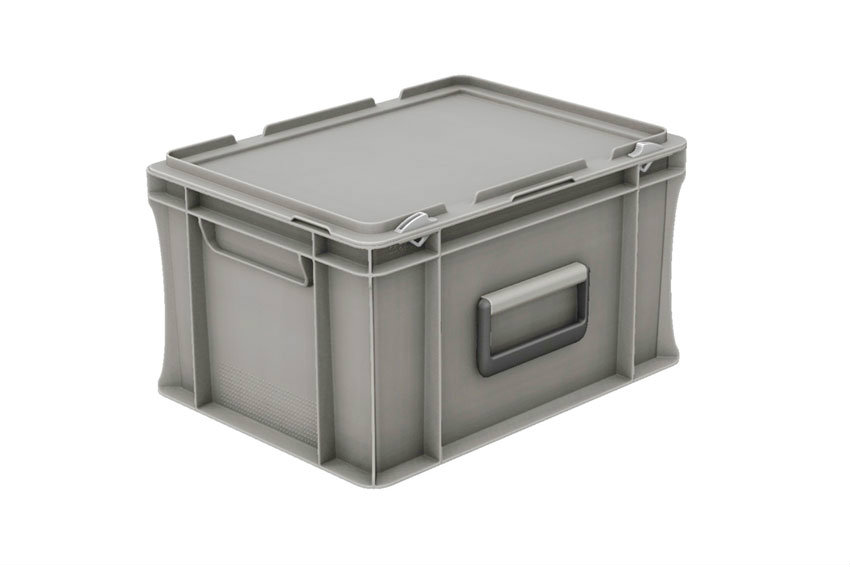 Euronorm coffre avec couvercle et poignee 20l - 400x300x233mm 