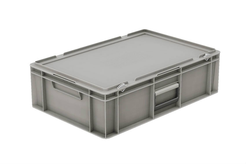 Euronorm coffre avec couvercle et poignee 30l - 600x400x183mm 