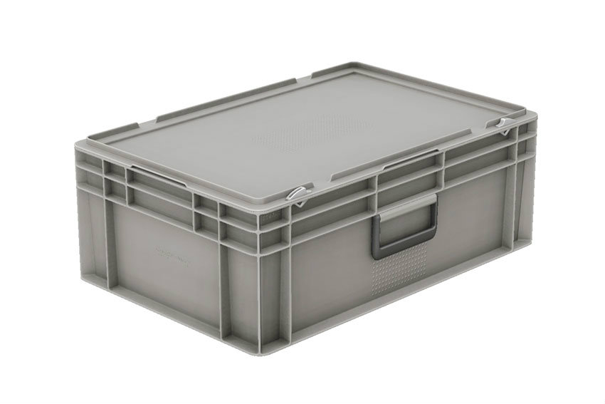 Euronorm coffre avec couvercle et poignee 42l - 600x400x223mm 