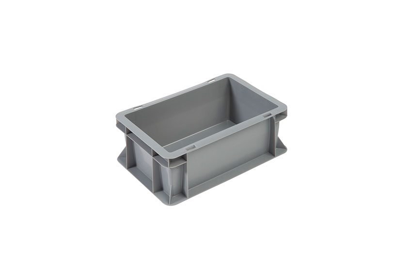 EN Bac gerbable Budget Grey 5l - 300x200x120mm - parois et fond fermés - poignées fermées 