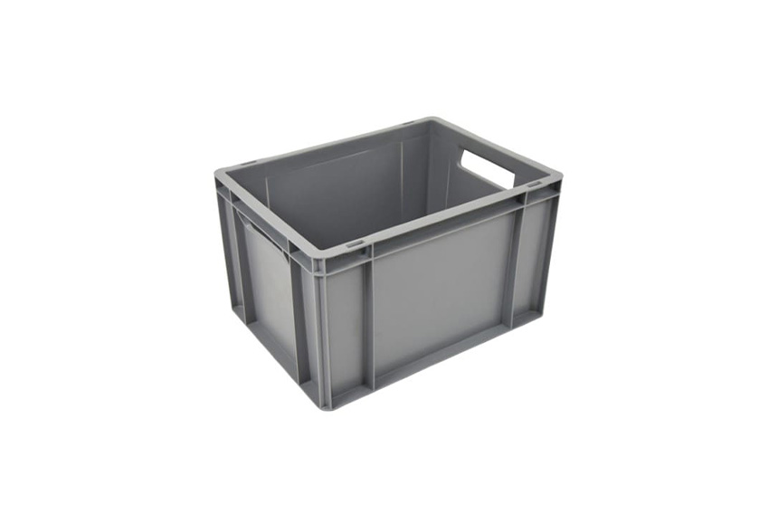 EN Stacking bin Budget Grey 22l - 400x300x240mm - closed sides and bottom - open handles 