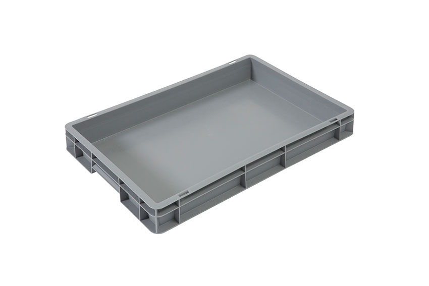 EN Stacking bin Budget Grey 15l - 600x400x80mm - closed sides and bottom - closed handles 