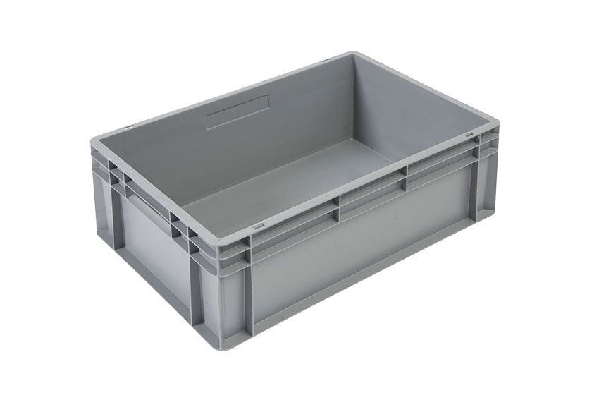 EN Stacking bin Budget Grey 42l - 600x400x220mm - closed sides and bottom - closed handles 