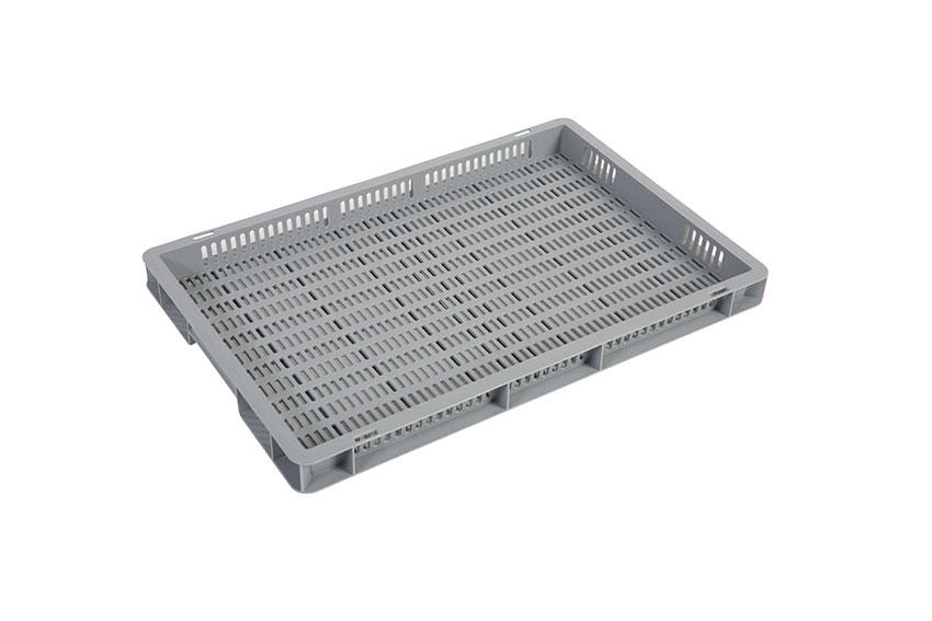 EN Bac gerbable Budget Grey 8l - 600x400x50mm - parois et fond perforés - poignées fermées 
