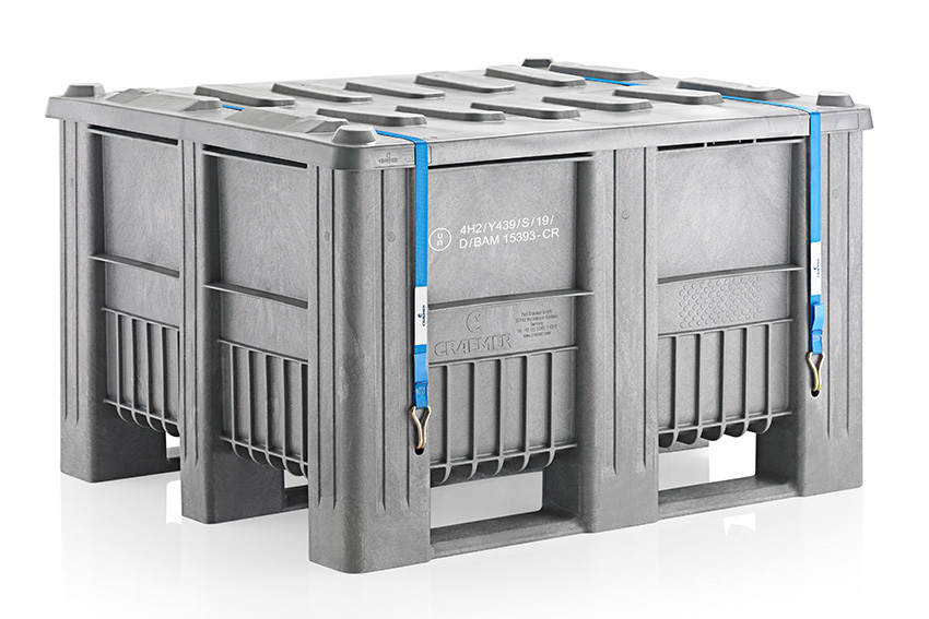 Caisse-palette incl couvercle et sangles - 1200x1000x740mm - 610l - homologue un 