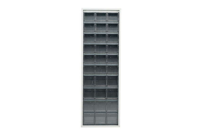 Armoire murale en métal incl. 30 pcs Crystal box blocs-tiroirs basculants - 665x250x2000mm 