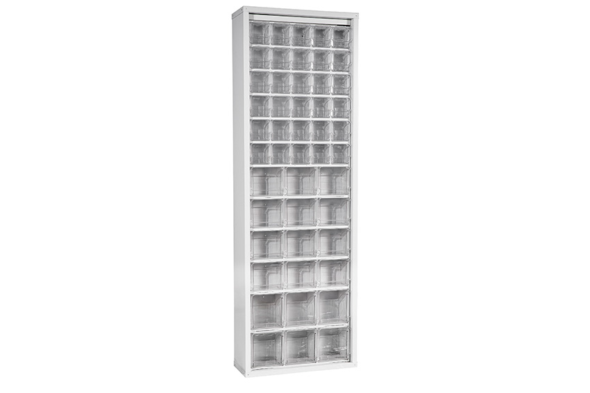 Armoire murale en métal incl. 48 pcs Crystal box blocs-tiroirs basculants - 665x250x2000mm 
