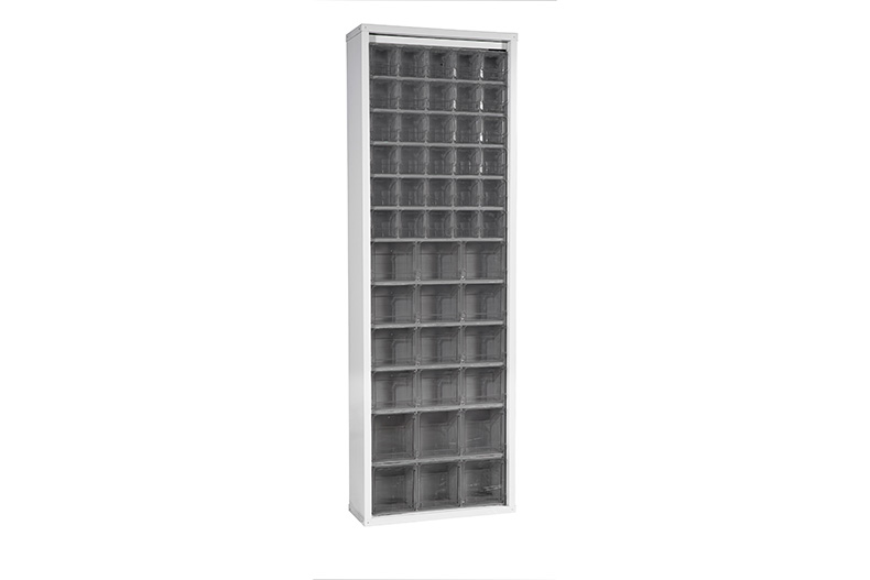 Armoire murale en métal incl. 48 pcs Crystal box blocs-tiroirs basculants - 665x250x2000mm 