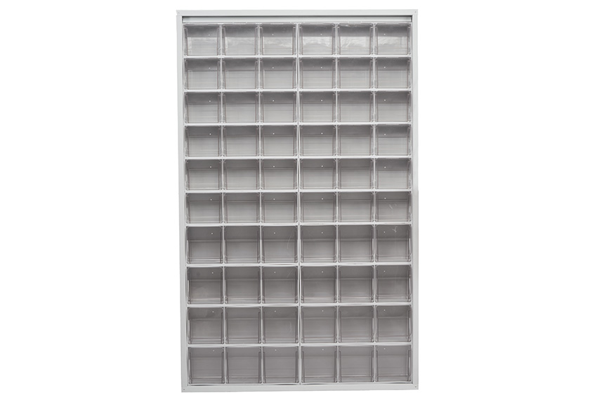 Armoire murale en métal incl. 60 pcs Crystal box blocs-tiroirs basculants - 1260x250x2000mm 