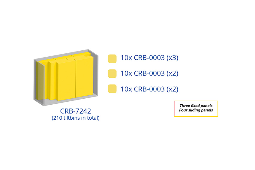 Armoire murale en métal incl. 210 pcs Crystal box blocs-tiroirs basculants - 1870x800x1950mm 