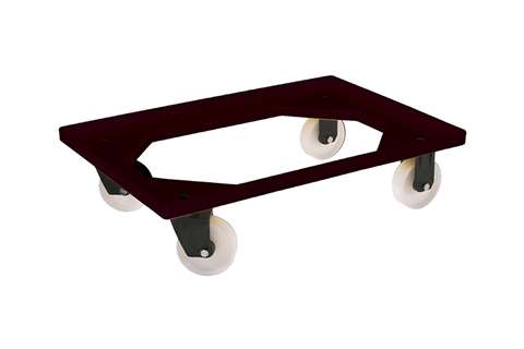 Chariot de transport Food - 2 roues pivotantes + 2 roues fixes en PA - cadre en ABS - fourches en PA