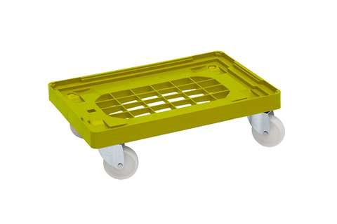 Transport undercarriage Industry - 4 PP swivel castors - PP waffled frame - galvanized forks