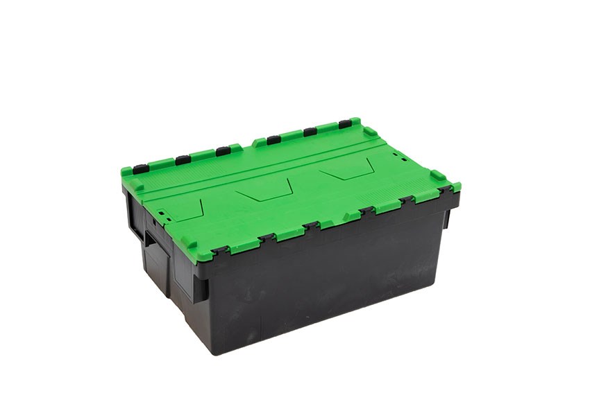 Bac navette Ergo 40L – 600x400x250mm - bac noir + couvercle coloris - Régénéré 