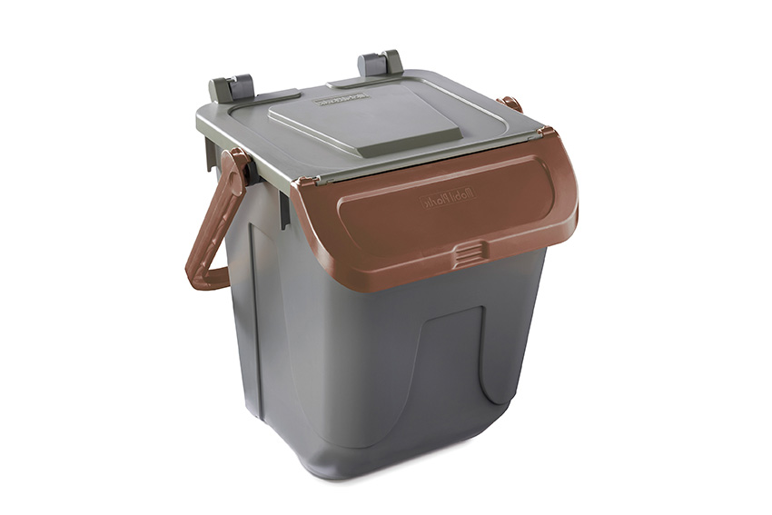 Poubelle avec couvercle basculant - corps gris - couvercle - 25l 