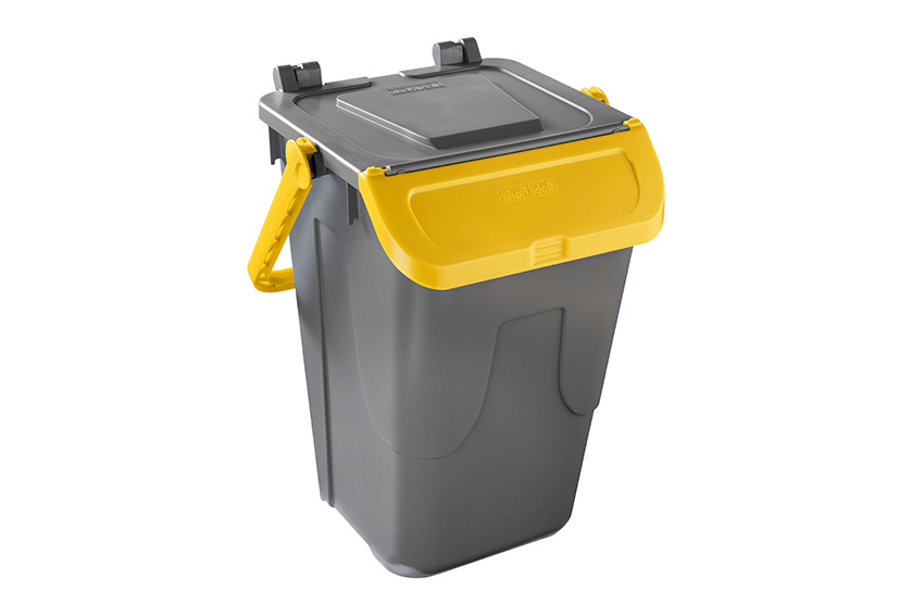 Poubelle avec couvercle basculant - corps gris - couvercle - 35l 