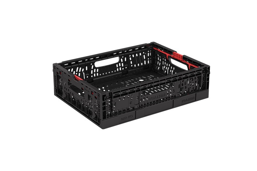 EN Folding crate Twistlock box 10,8L - 400x300x114mm - without lid - perforated 