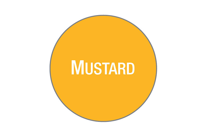 FEUILLE AVEC 24 ETIQUETTES - MUSTARD 