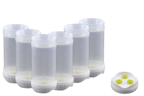 Bouteille de reserve 473ml - 6pce/pck - avec membrane medium (3 trous)