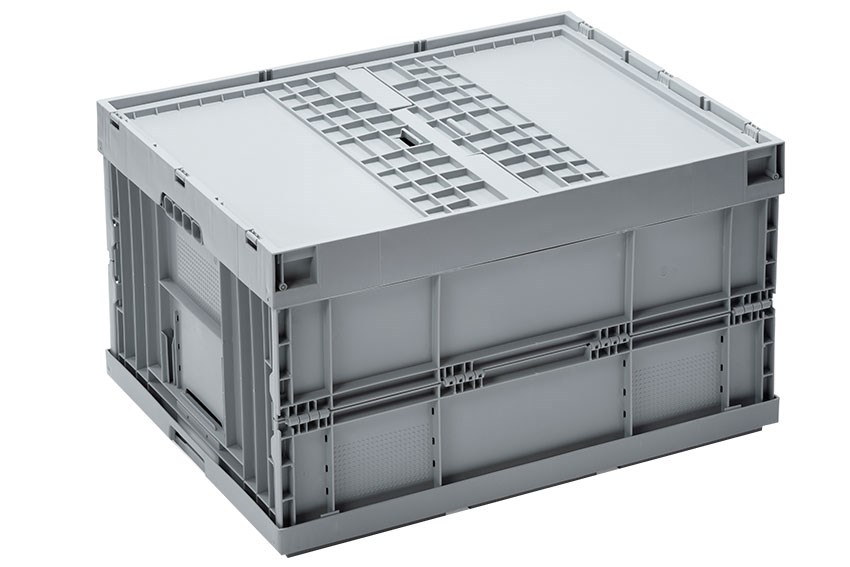 EN Folding crate Industry Line 169L - 800x600x450mm - with lid - closed 