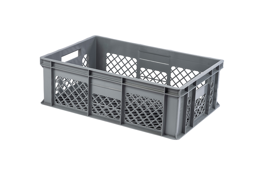 EN bac gerbable à pain 38l - 600x400x200mm - parois et fond perforés - 2 poignées ouvertes 