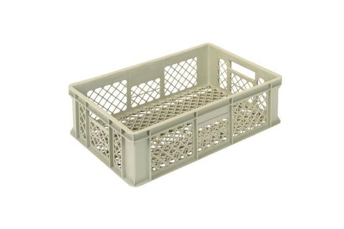 EN Stacking bin Gold 33l - 600x400x170mm - perforated sides and reinforced perforated bottom 