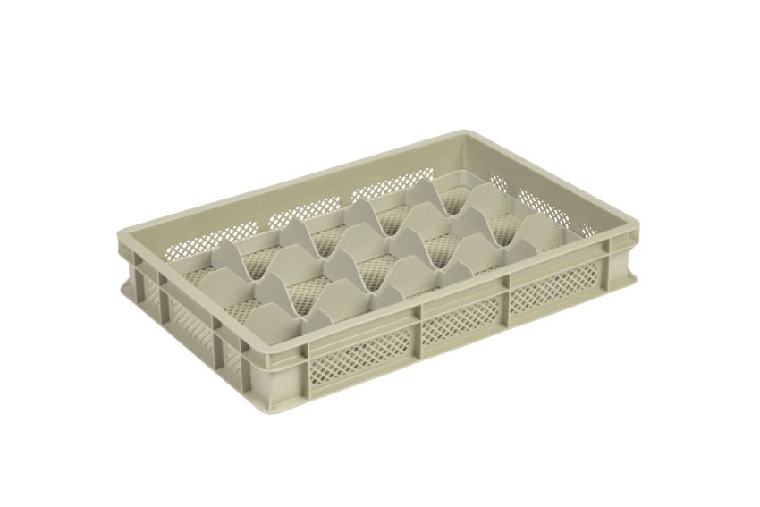Glass rack 15 compartments 600x400x100 mm - ø106mm - vented 