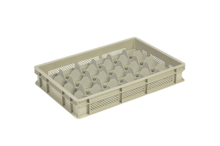 Glass rack 24 compartments 600x400x100mm - ø86mm - vented 