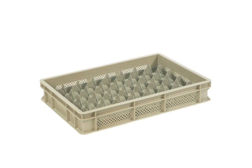 Glass rack 40 compartments 600x400x100mm - ø68mm - vented 