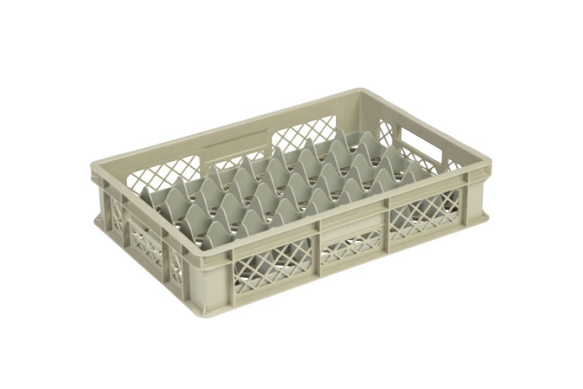 Glass rack 40 compartments 600x400x130mm - ø65mm - vented 