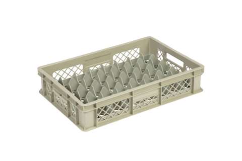 Glass rack 40 compartments 600x400x130mm - ø65mm - vented