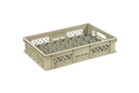 Glass rack 40 compartments 600x400x130mm - ø68mm - vented