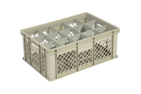 Casier à verres 15 comp. 600x400x240mm - ø106mm - ajouré