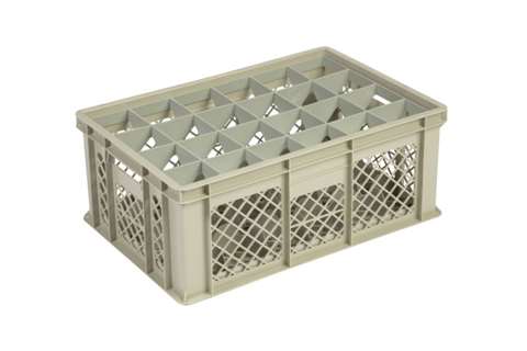 Casier à verres 24 comp. 600x400x240mm - ø86mm - ajouré