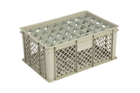 Glass rack 40 compartments 600x400x270mm - ø65mm - vented