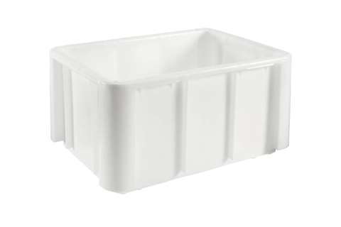 EN Bac gerbable grand volume 140l - 800x600x415mm - coins arrondis - fond nervuré renforcé