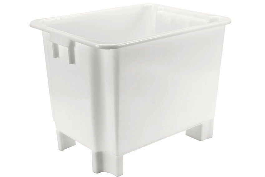 EN nest- and stackable transport crate 170l - 800x600x505mm - Rota - rounded corners - on 4 feet 