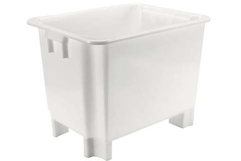 EN bac de transport emboîtables et gerbables 170l - 800x600x505mm - Rota - coins arrondis - 4 pieds