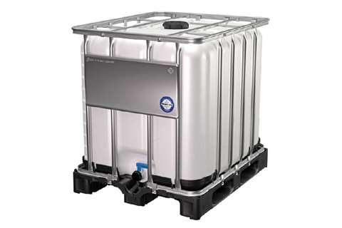 Conteneur IBC un 1000l - 1200x1000x1175 - palette plastique - ouv. remplis. ø150mm