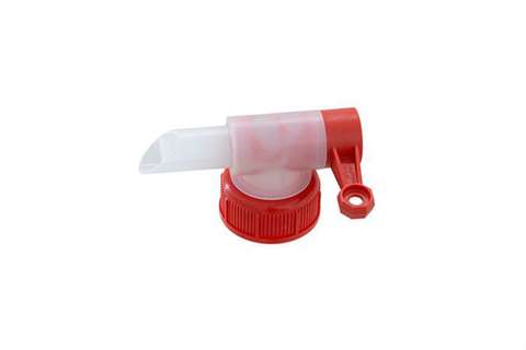 D45mm screw cap for jerrycans - with spigot plug - red