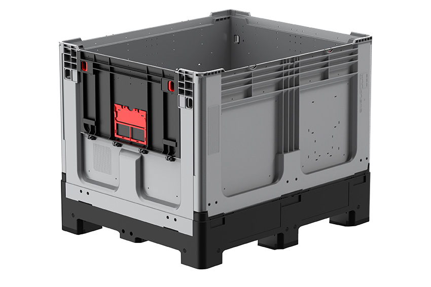 Logifold box 1200x1000x970mm - 855l - fermé - 4 pieds - porte battante sur 1 côté court 