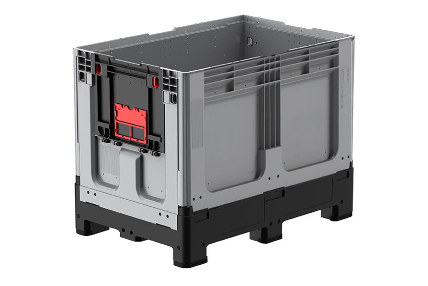 Logifold box 1200x800x953mm - 660l - fermé - 4 pieds - porte battante sur 1 côté court 