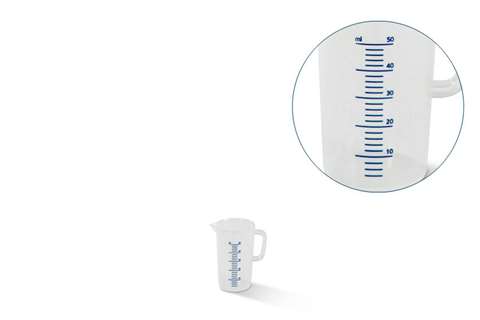 Becher gradue - 50 ml - graduation bleue en relief
