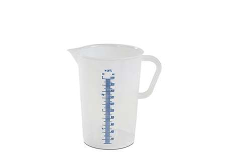 Becher gradue - 2000 ml - graduation bleue en relief