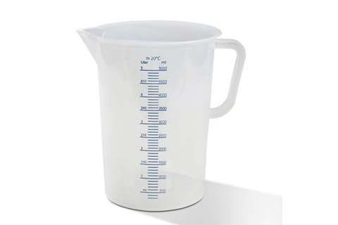 Graduated measuring cup - 5000 ml - blue raised scale