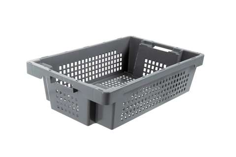 EN Nestable and stackable crate 25l - 600x400x150mm - sides and bottom perforated