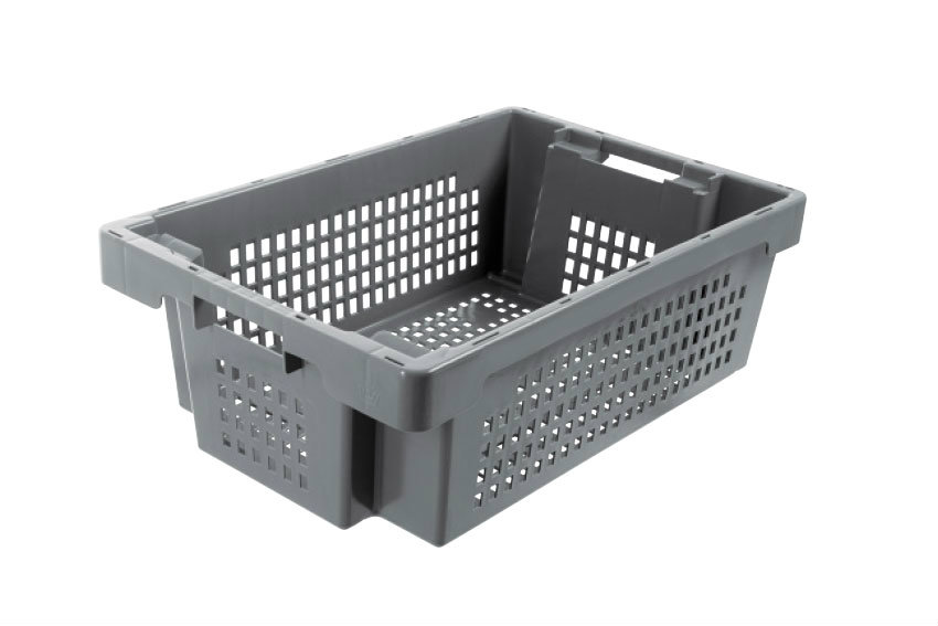 EN Nestable and stackable crate 32l - 600x400x200mm - sides and bottom perforated 