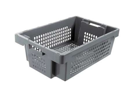 EN Nestable and stackable crate 32l - 600x400x200mm - sides and bottom perforated