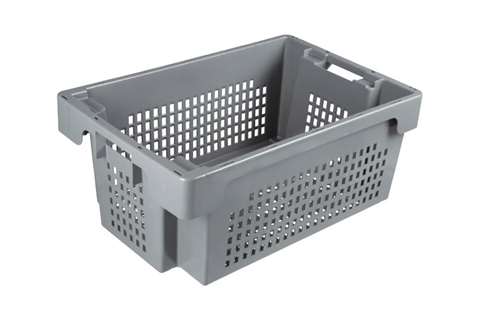 EN Nestable and stackable crate 40l - 600x400x250mm - sides and bottom perforated
