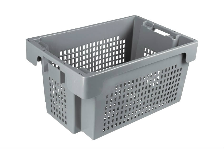 EN Nestable and stackable crate 50l - 600x400x300mm - sides and bottom perforated 