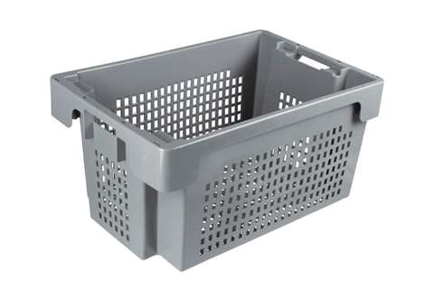 EN Nestable and stackable crate 50l - 600x400x300mm - sides and bottom perforated